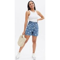 Petite Blue Floral Denim High Waist Shorts New Look | New Look (UK)