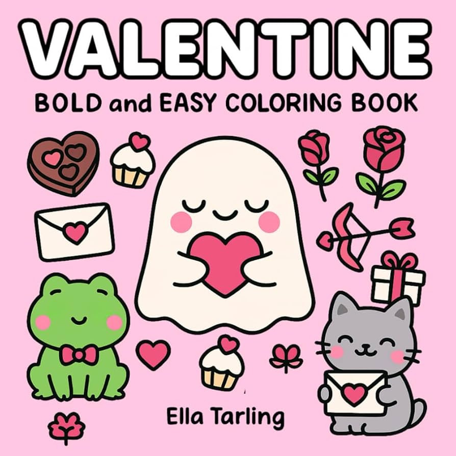 Valentine – Bold and Easy Coloring Book for Kids and Adults (Seasonal Bold & Easy Coloring Book... | Amazon (UK)