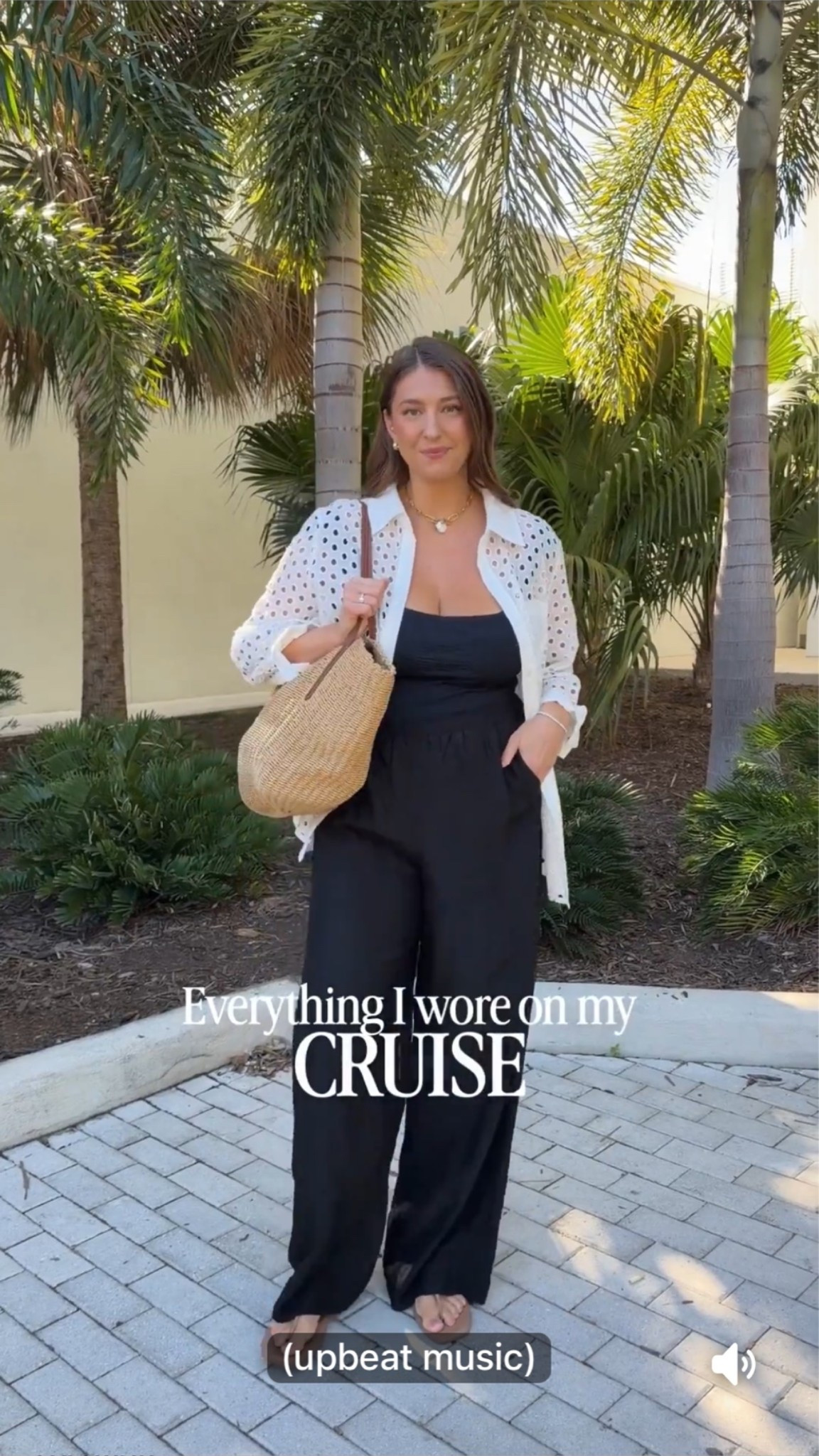 Cruise outfit details 🖤

black jumpsuit, resort wear, cruise outfits, vacation style, neutral summer outfit, wide leg jumpsuit, woven tote bag, chic travel outfit, beach vacation looks, effortless style, lightweight layering, tropical vacation outfit, elevated casual outfit, vacation capsule wardrobe, summer sandals

#LTKTravel #LTKSwim #LTKMidsize