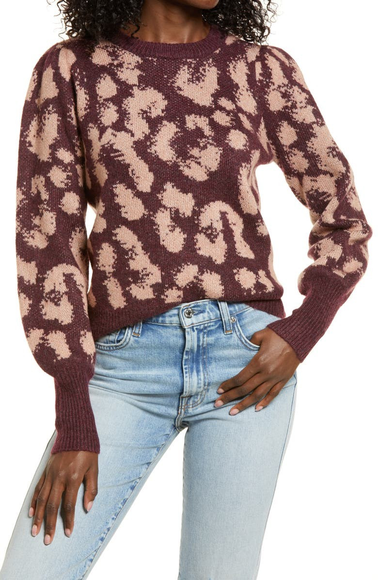 Tari Leopard Spot Jacquard Sweater | Nordstrom | Nordstrom
