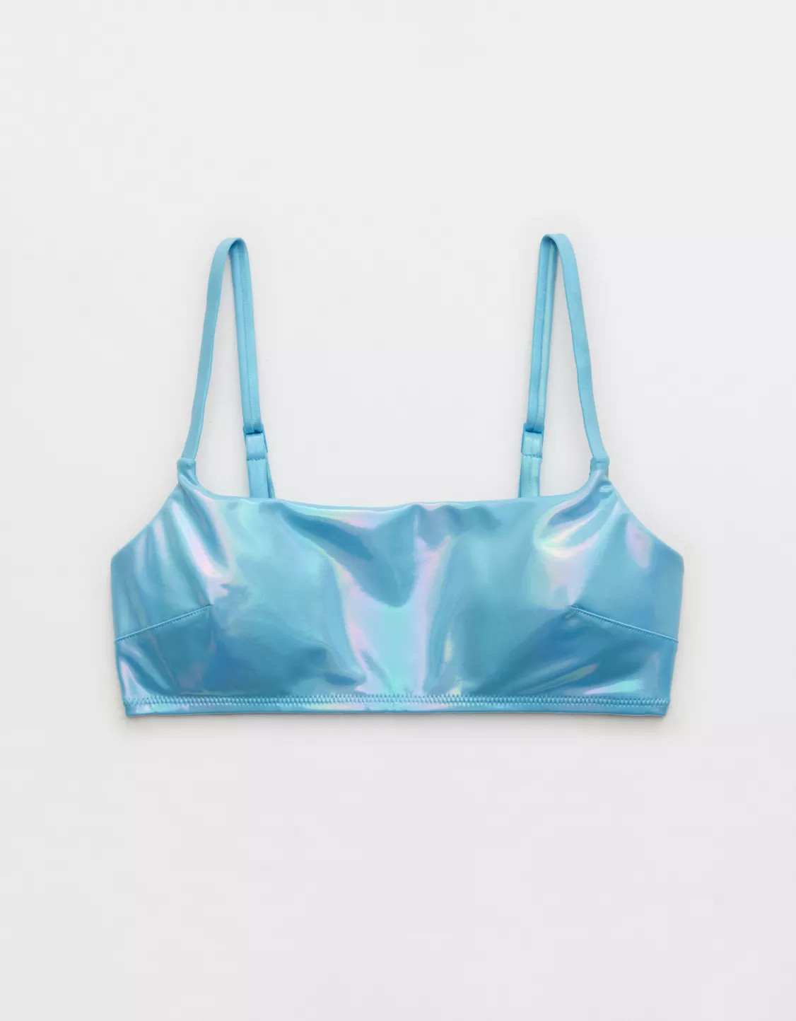Aerie Metallic Straight Scoop Bikini Top | American Eagle Outfitters (US & CA)