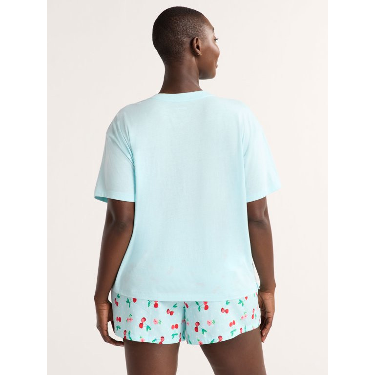Joyspun Women's and Women’s Plus Sleep Easy Tee with Short Sleeves, Sizes XS to 3X | Walmart (US)