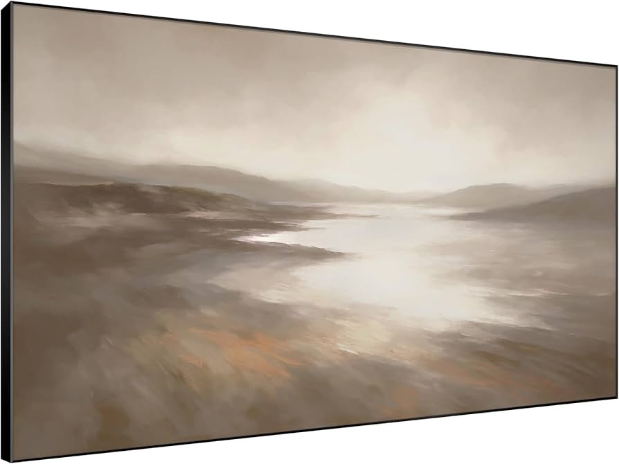 SIGNWIN 46"x72" Extra Large Framed Wall Art Misty Coastal Landscape with Soft Reflections Print f... | Amazon (US)