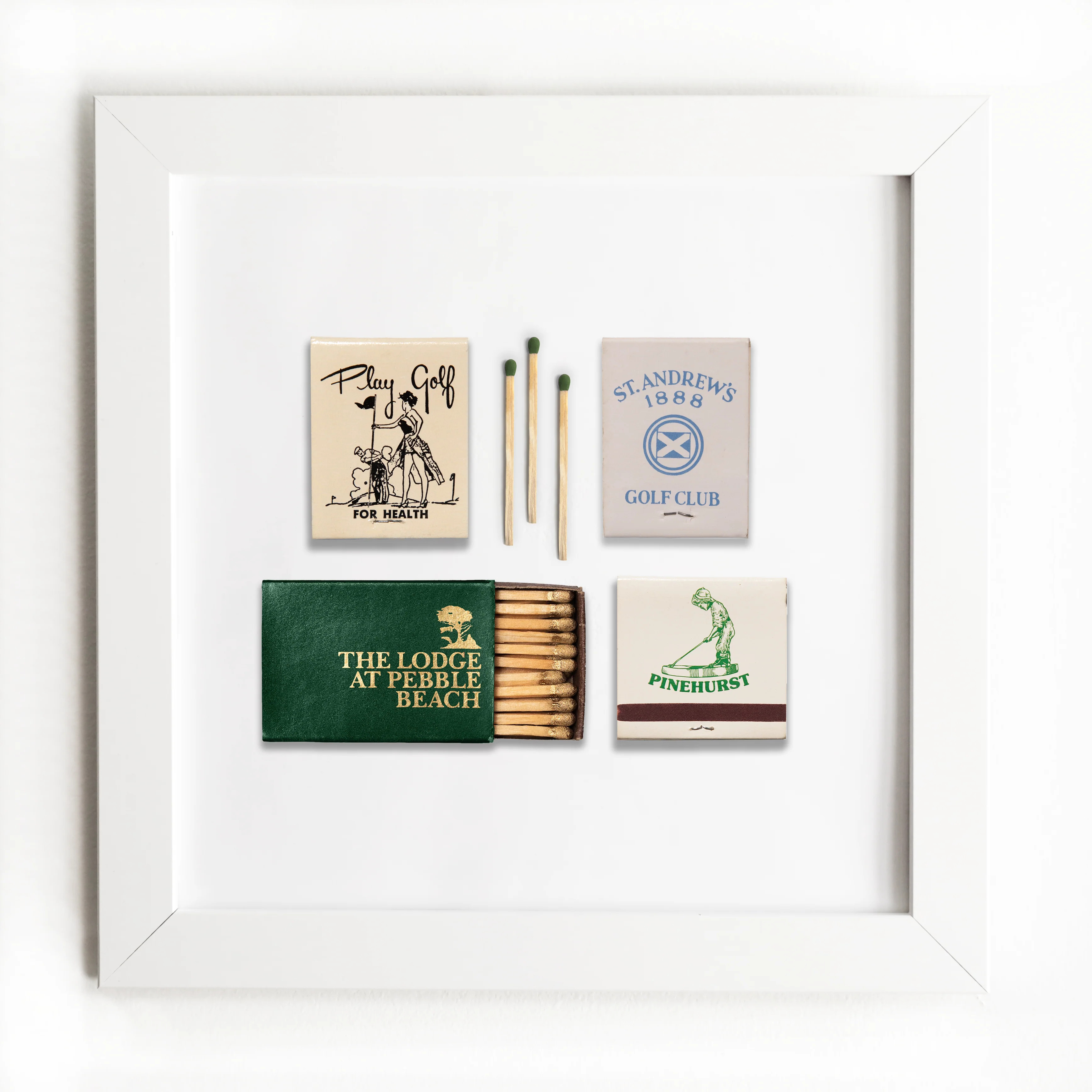 Golf Collage - Framed Print Matchbook - Golf Gift - Match South | Match South