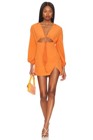 superdown Selene Wrap Dress in Orange from Revolve.com | Revolve Clothing (Global)