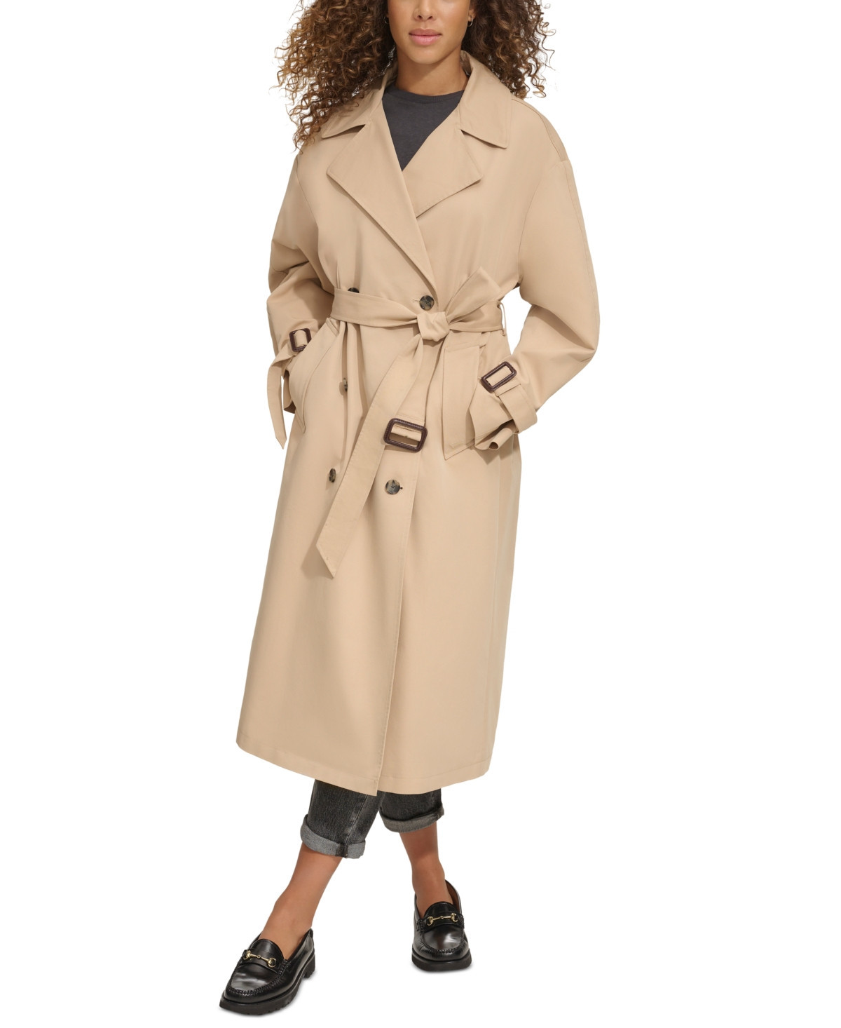 Levi's Women's Classic Relaxed Fit Belted Trench Coat - Khaki | Macy's