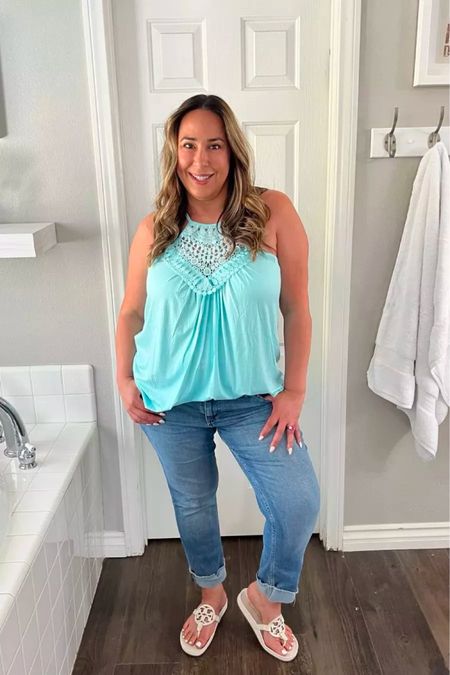 I love this top! The details make it so you don't need to wear jewelry with it. If you are between sizes do not size up!

ltkfollow, ltkfashion, ltkstyletip, Amazon, Amazon Fashion, Affordable Fashion, Amazon Fashion Finds, Casual Fashion, Casual Look, Chic Look, Chic Outfit, Tory Burch, Sandals, Fashion