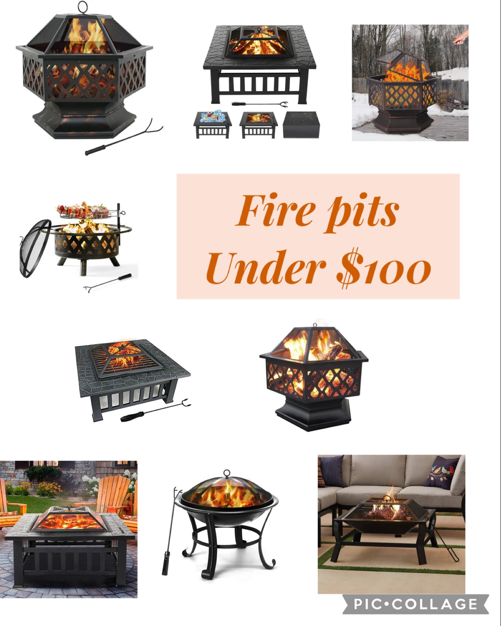 Fire pits under $100!!

Outside backyard patio s’mores wood burning fire 

#LTKsalealert #LTKhome #LTKSeasonal
