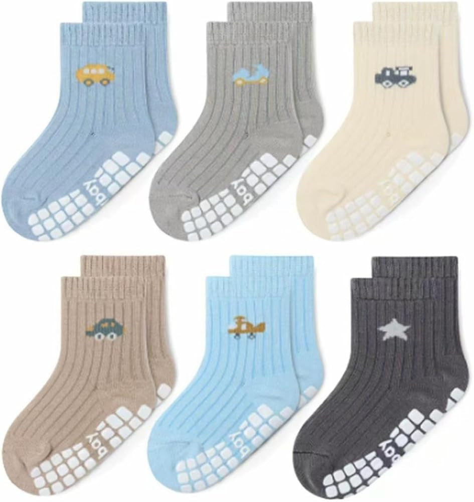 Baby Non Slip Ankle Socks with Grippers for 0 Months-7 Years Old Walking Socks | Amazon (US)