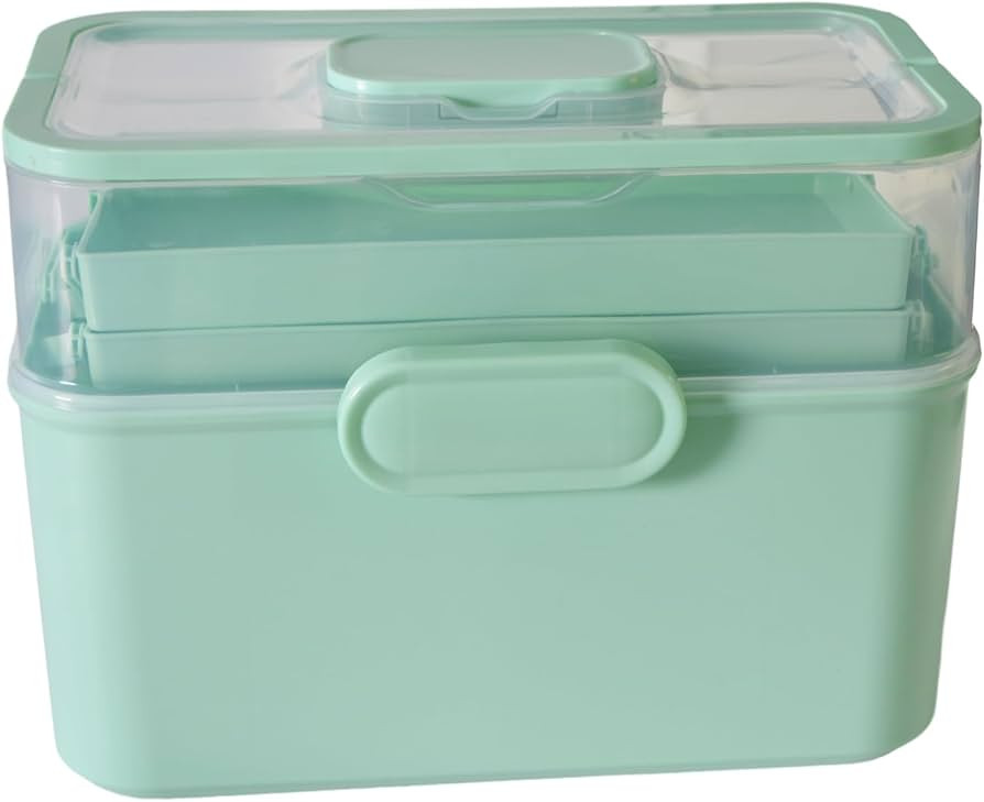 AnRui 3-Tier Medicine Storage Box, Emergencies First Aid Kit Container, Portable Plastic Medicine... | Amazon (US)