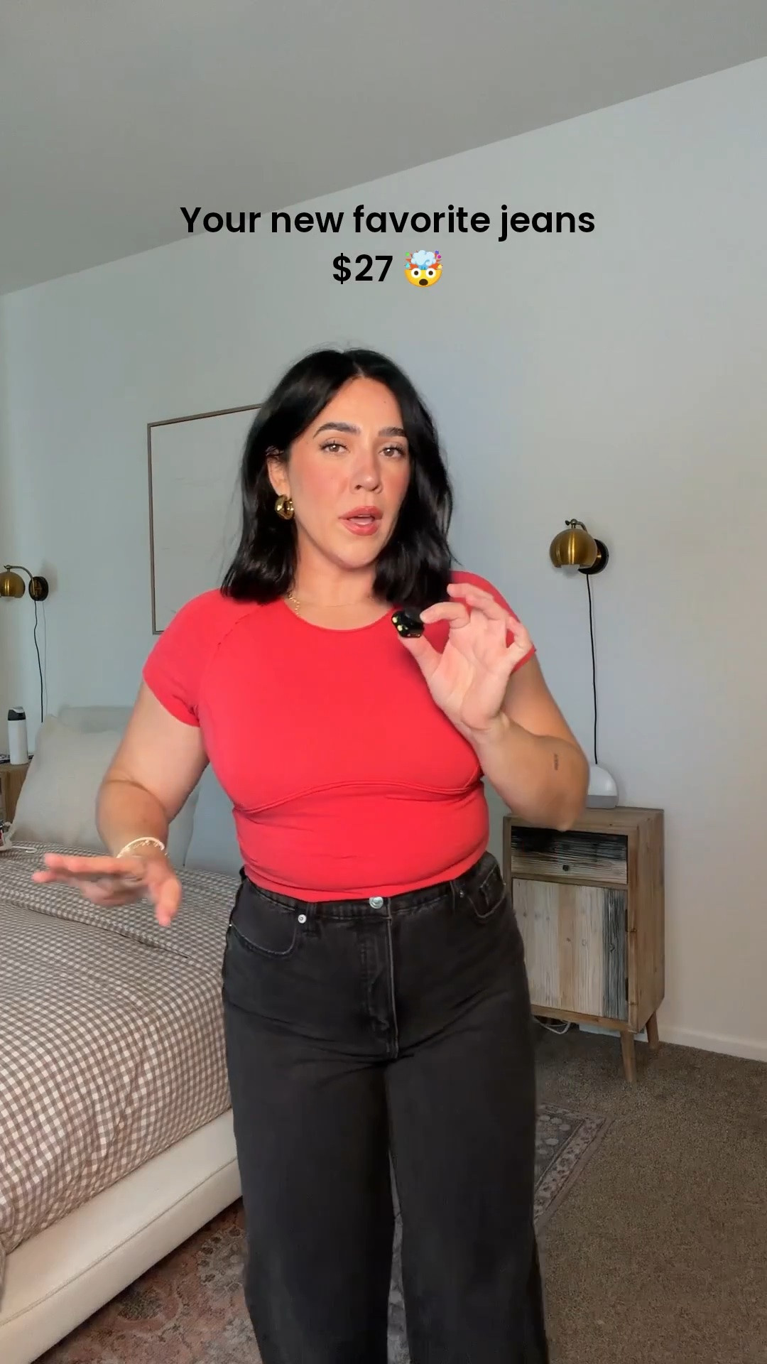 The best jeans are back! They don’t have stretch but they fit very comfy they’re not hard firm, they’re soft firm. They’re sit friendly, high waist, I do a size 10, there’s slight gapping in the back. I’m 5’5 ish with long legs. Sweaters are all size L.
