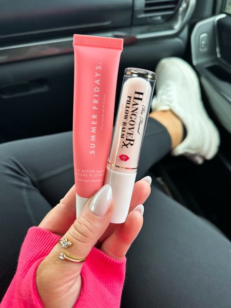 Good summer pink lippie combo! I use the Hangover Balm first to smooth out any dryness or lines, then apply the Summer Fridays balm for a pretty pink pop of color and a glossy look!  

#LTKbeauty #LTKfindsunder50