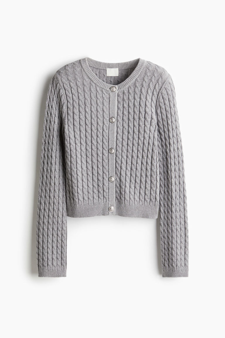H & M - Cable-Knit Cardigan - Gray | H&M (US + CA)