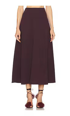 Helsa The Heavy Crepe Midi Skirt in Eggplant from Revolve.com | Revolve Clothing (Global)