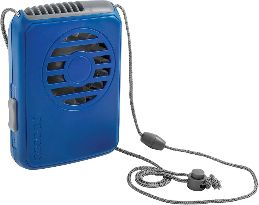 O2COOL Battery Powered Deluxe Necklace Fan For Personal Cooling With Adjustable Lanyard (Blue) | Amazon (US)