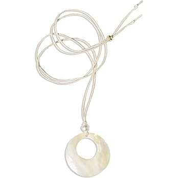 AMISENK Natural Shell Necklace Unique Round Shell Pendant Choker Elegant Jewelry Women Love Claci... | Amazon (UK)