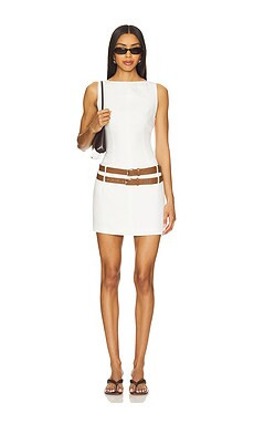 LIONESS x REVOLVE Ethereal Buckle Mini Dress in Porcelain from Revolve.com | Revolve Clothing (Global)