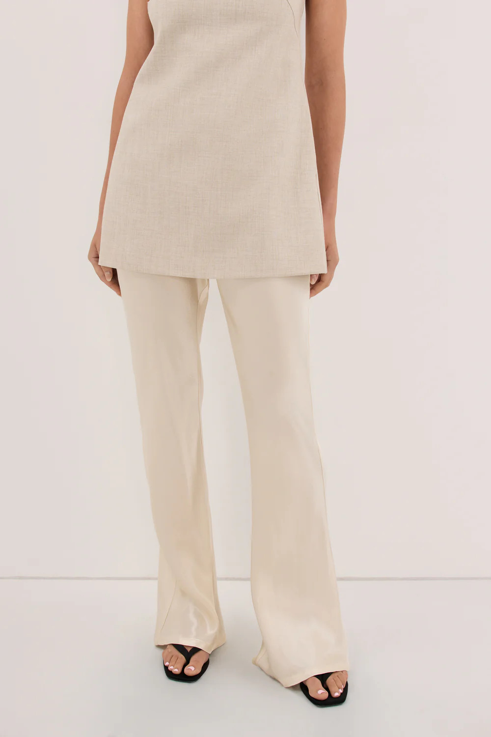 NIKKI CREAM SATIN BIAS PANT | DISSH