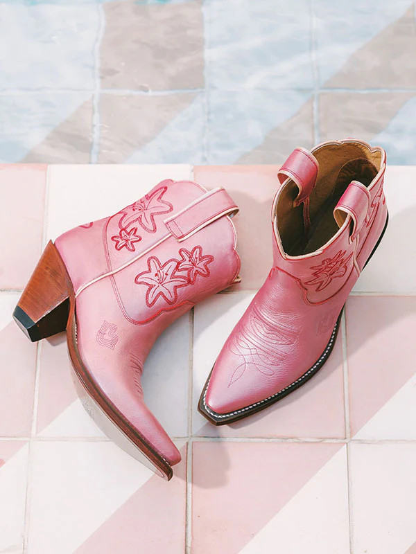 Bliss Bootie - Metallic Raspberry/Fuchsia | Women's Western Cowgirl Booties | Besita Boots | Besita Boots