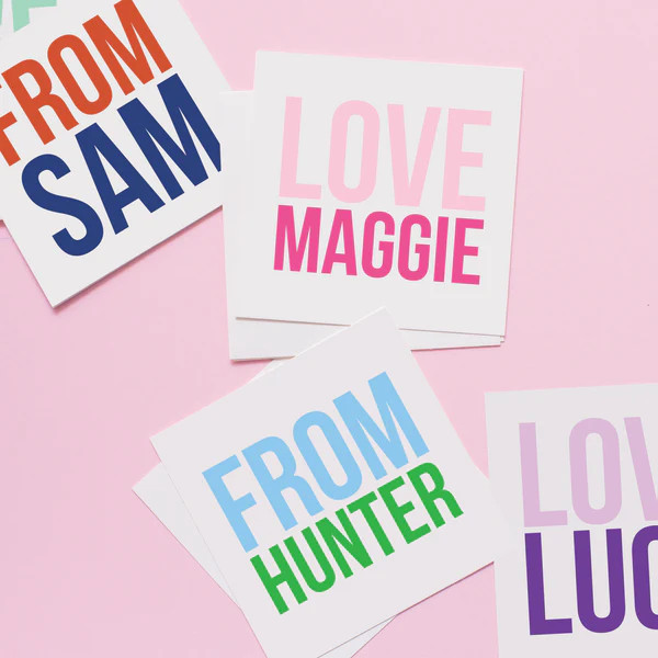 Love/From Personalized Gift Stickers | Joy Creative Shop