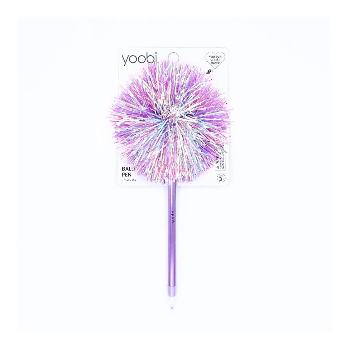 Yoobi Ballpoint Pen Pom Pom Purple Tinsel Black Ink | Target