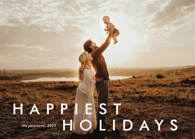 "Happy moments" - Customizable Grand Holiday Cards in White by Stacey Meacham. | Minted