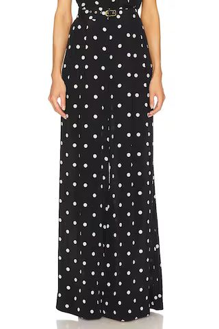 Zimmermann Double Tuck Pant in Black With Cream Dot from Revolve.com | Revolve Clothing (Global)