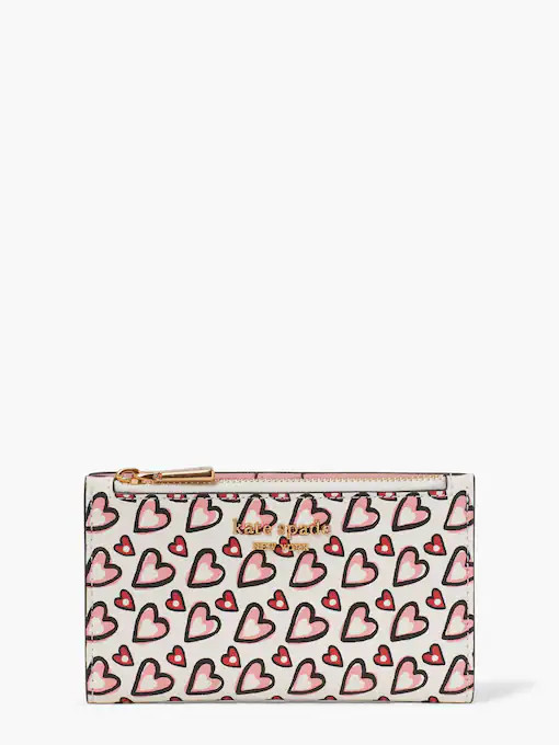 Morgan Fancy Hearts Small Slim Bifold Wallet | Kate Spade (US)