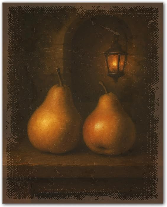 ZUKIY Golden Pears Still Life - Vintage Fruit Poster with Antique Aesthetic - Unframed 8x10 Print... | Amazon (US)