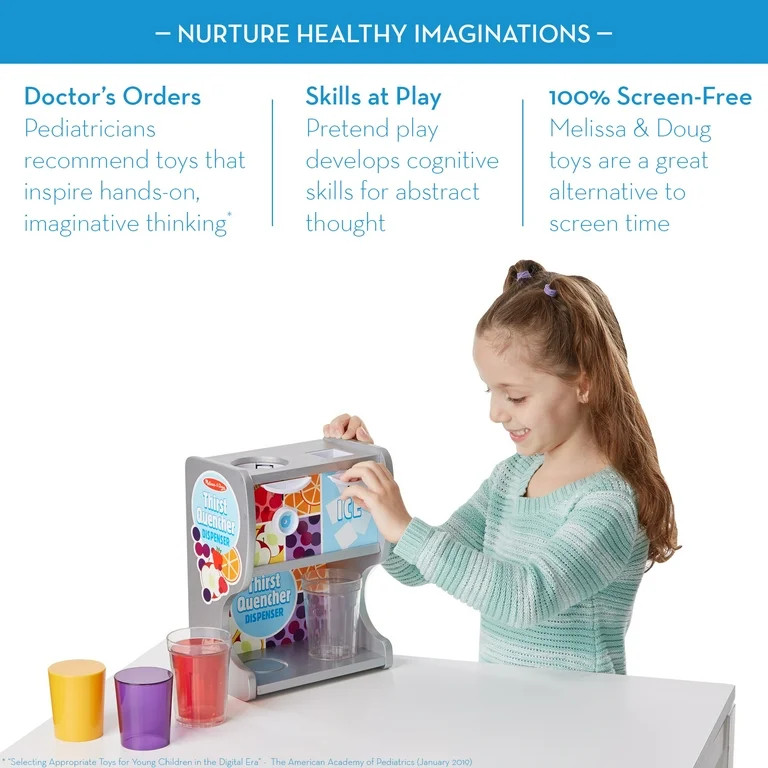 Melissa & Doug Wooden Thirst Quencher Drink Dispenser with Cups, Juice Inserts, Ice Cubes - FSC C... | Walmart (US)