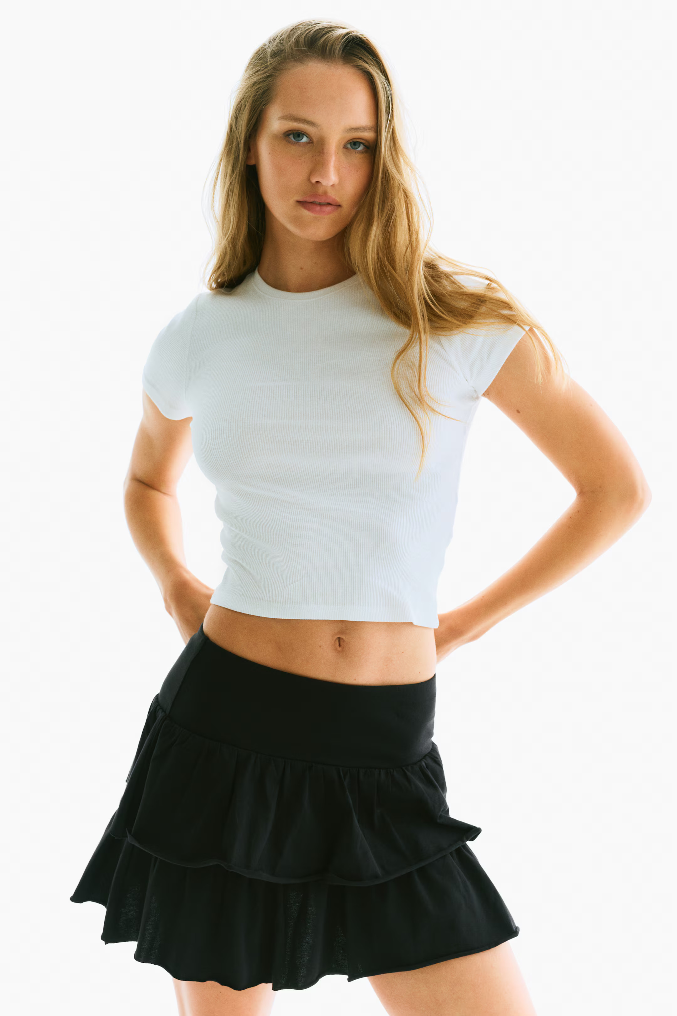 Tiered Jersey Mini Skirt | H&M (US + CA)