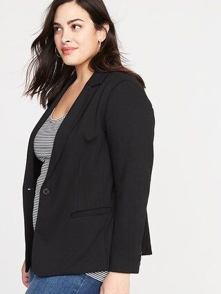 Classic Ponte-Knit Plus-Size Blazer | Old Navy (US)