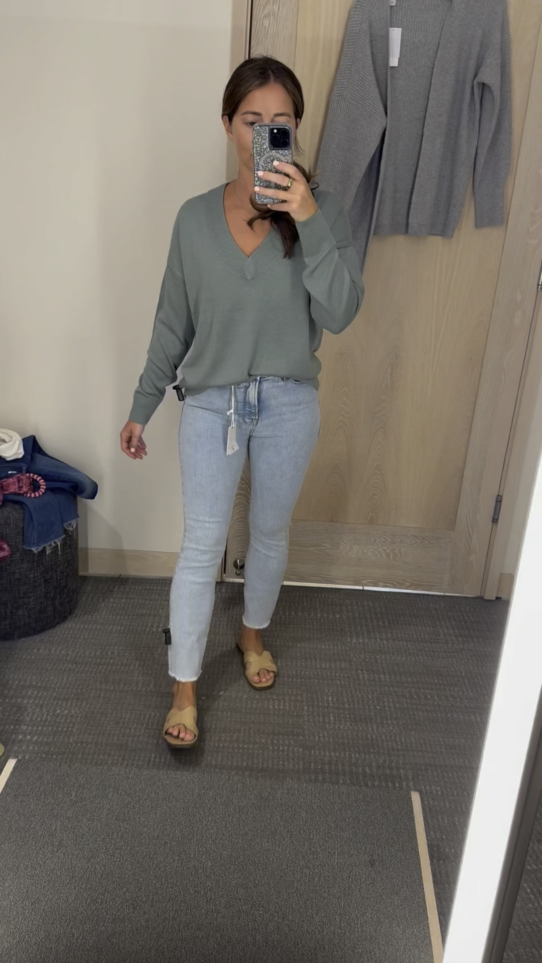 Nordstrom sale sweater & jeans! 
Sweater size small 
Jeans true size
Shoes true size 

#LTKFindsUnder50 #LTKSaleAlert #LTKFindsUnder100