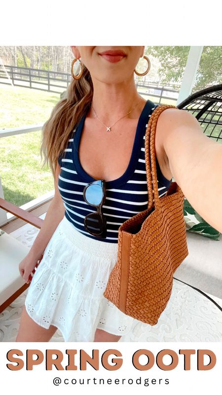 The perfect Spring outfit! 🌸 I just got this new eyelet skirt in (under $40) and my woven leather tote + sunglasses are up to 25% off in the ShopBop sale with code: STYLE 🩷 You can shop everything via the link in my bio > Shop my Reels/IG Posts 💁🏼‍♀️

Size small in skirt + tank!

Shopbop sale, Abercrombie, spring outfits, spring fashion, stripes 

#LTKitbag #LTKsalealert #LTKstyletip