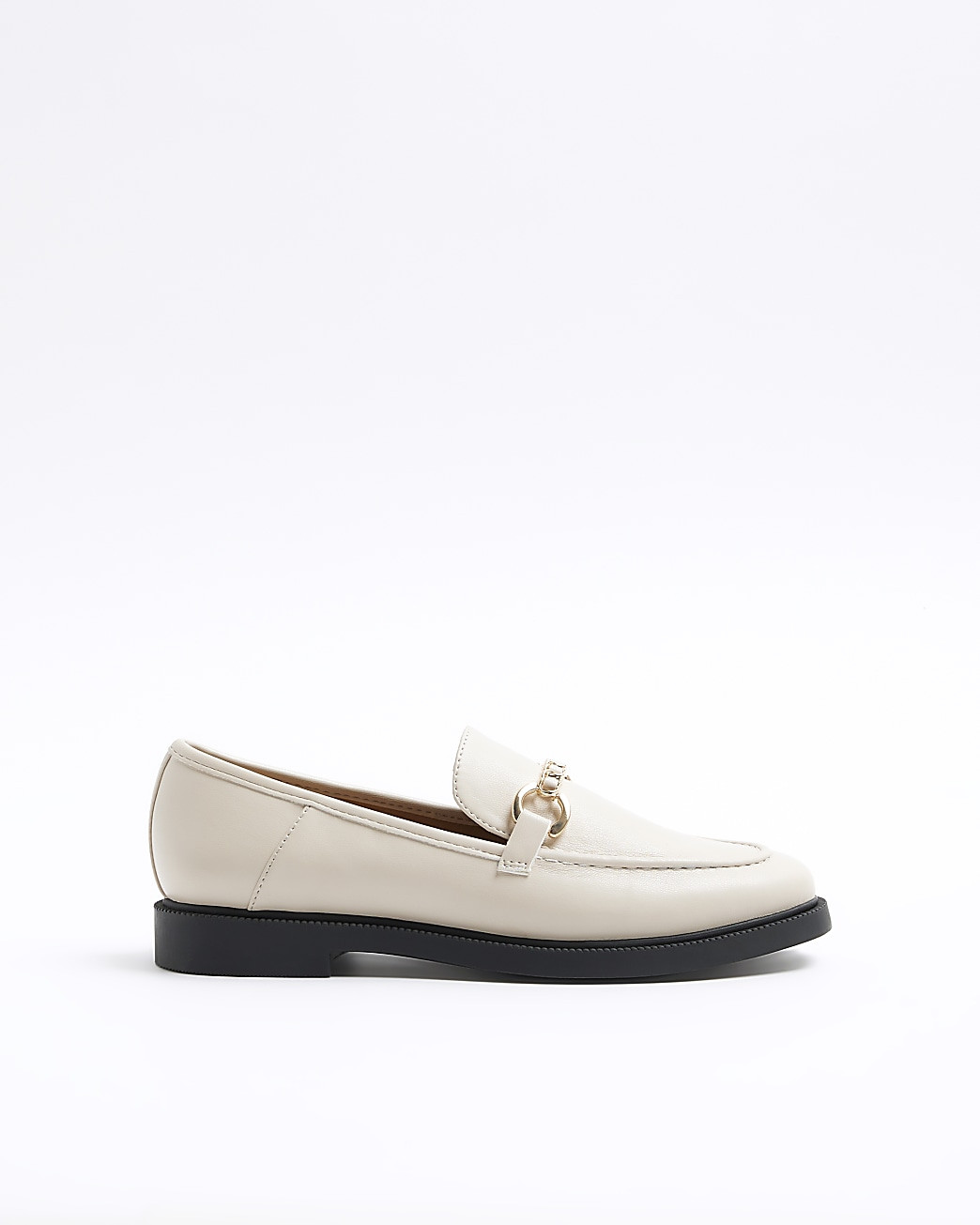 Cream snaffle Flat Loafer | River Island (UK & IE)