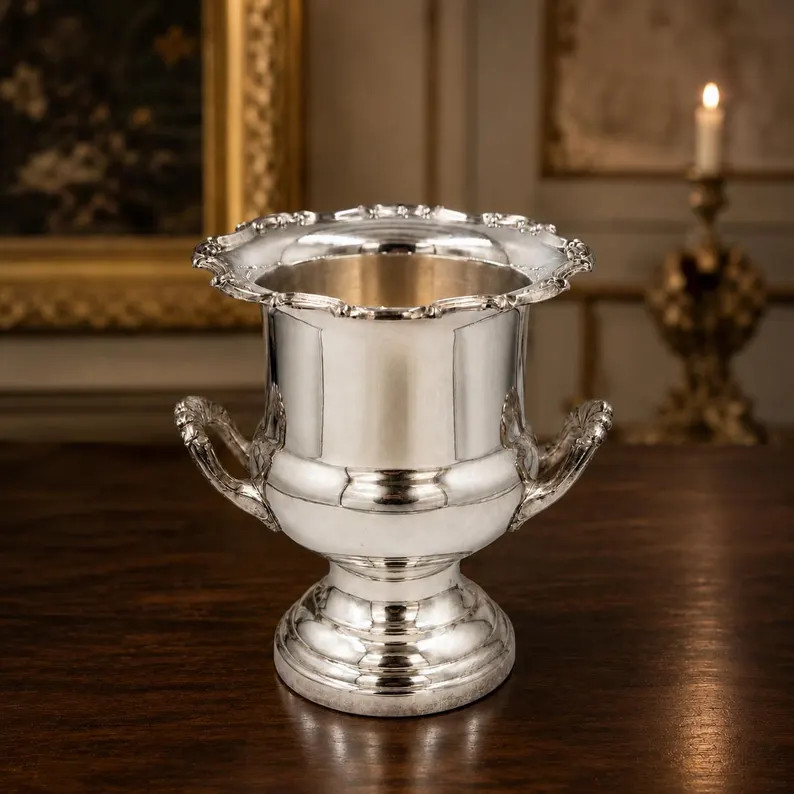 Leonard Silverplate Champagne Bucket, Silver Wine Cooler Urn, Trophy Vase Floral Centerpiece Vint... | Etsy (Global)