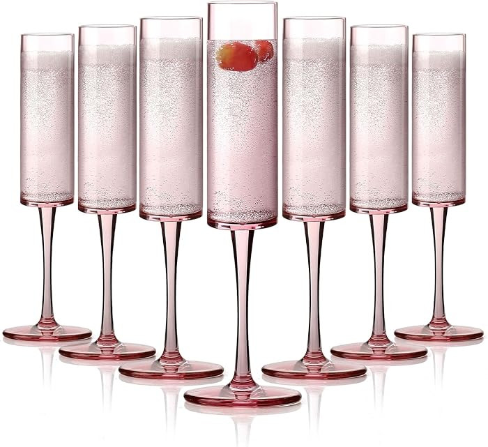 16 Pack Plastic Champagne Flutes, 5.5 Oz Unbreakable Goblet Glasses Reusable Champagne Toasting C... | Amazon (US)