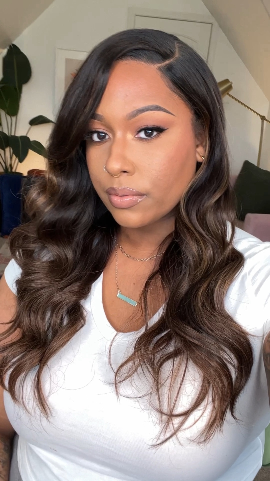 Loved this look. The lip combo was gorgeous! 

Wig: Sensationnel Glam Wave 24” in Balayage Hazelnut

#LTKVideo #LTKbeauty #LTKstyletip