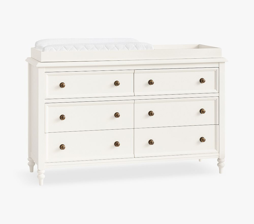 Chris Loves Julia Turned Wood 6-Drawer Dresser & Topper Set (56w x 19d") | Pottery Barn Kids