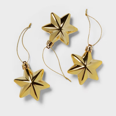 3pc Star Mini Christmas Tree Ornament Set Gold - Wondershop™ | Target