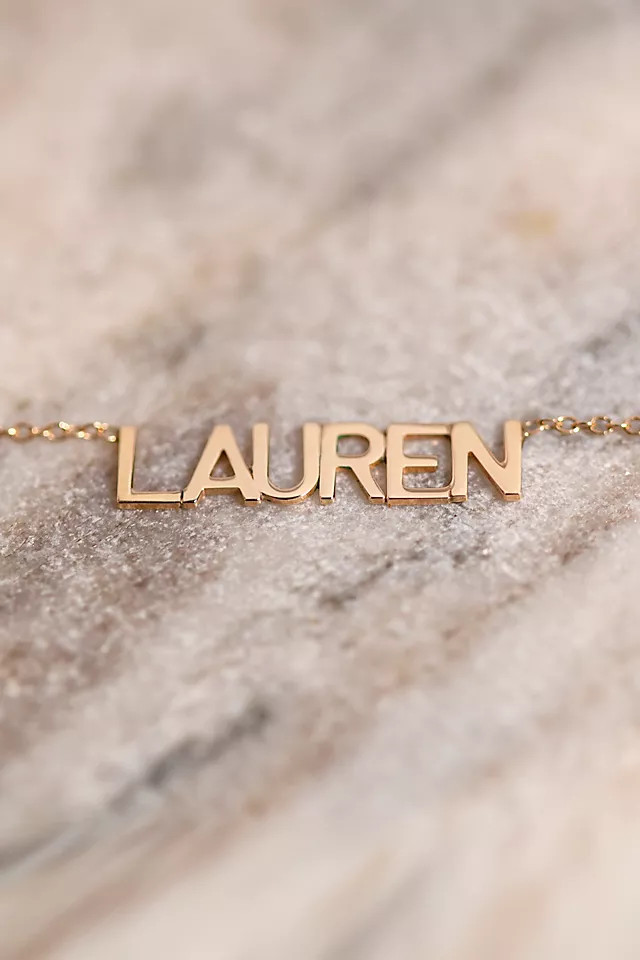 Heather Hawkins 14K Custom Block Print Necklace | Anthropologie (US)