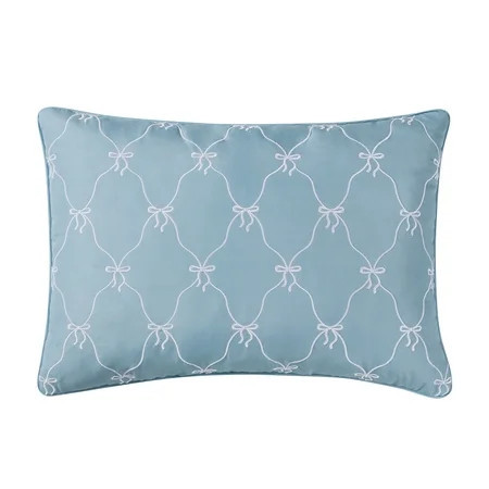 Home Decor Collection 14" x 20" Blue Bow Embroidered Decorative Pillow | Walmart (US)