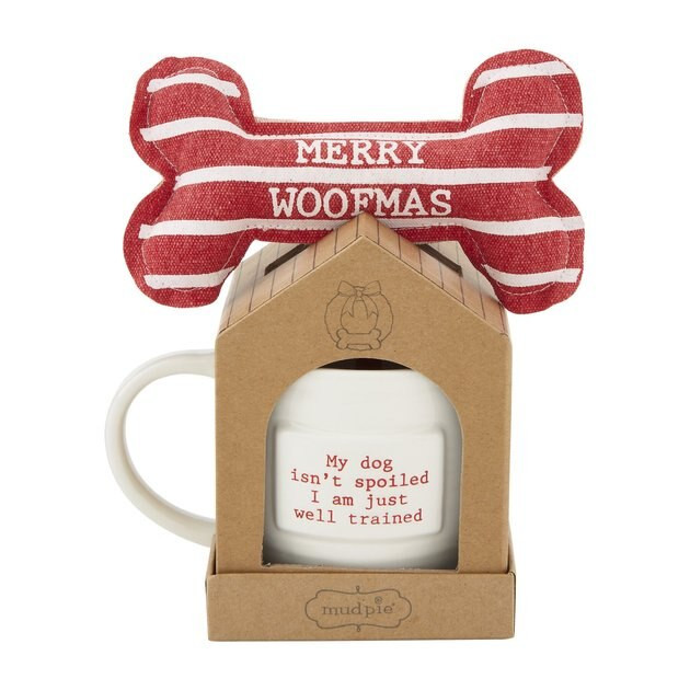 MUD PIE Merry Woofmas Christmas Mug & Dog Toy Set - Chewy.com | Chewy.com