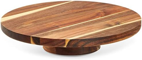 Juvale Acacia Wood Cake Stand - Wedding Cake Stand & Serving Platter - Rustic Round Wood Dessert ... | Amazon (US)