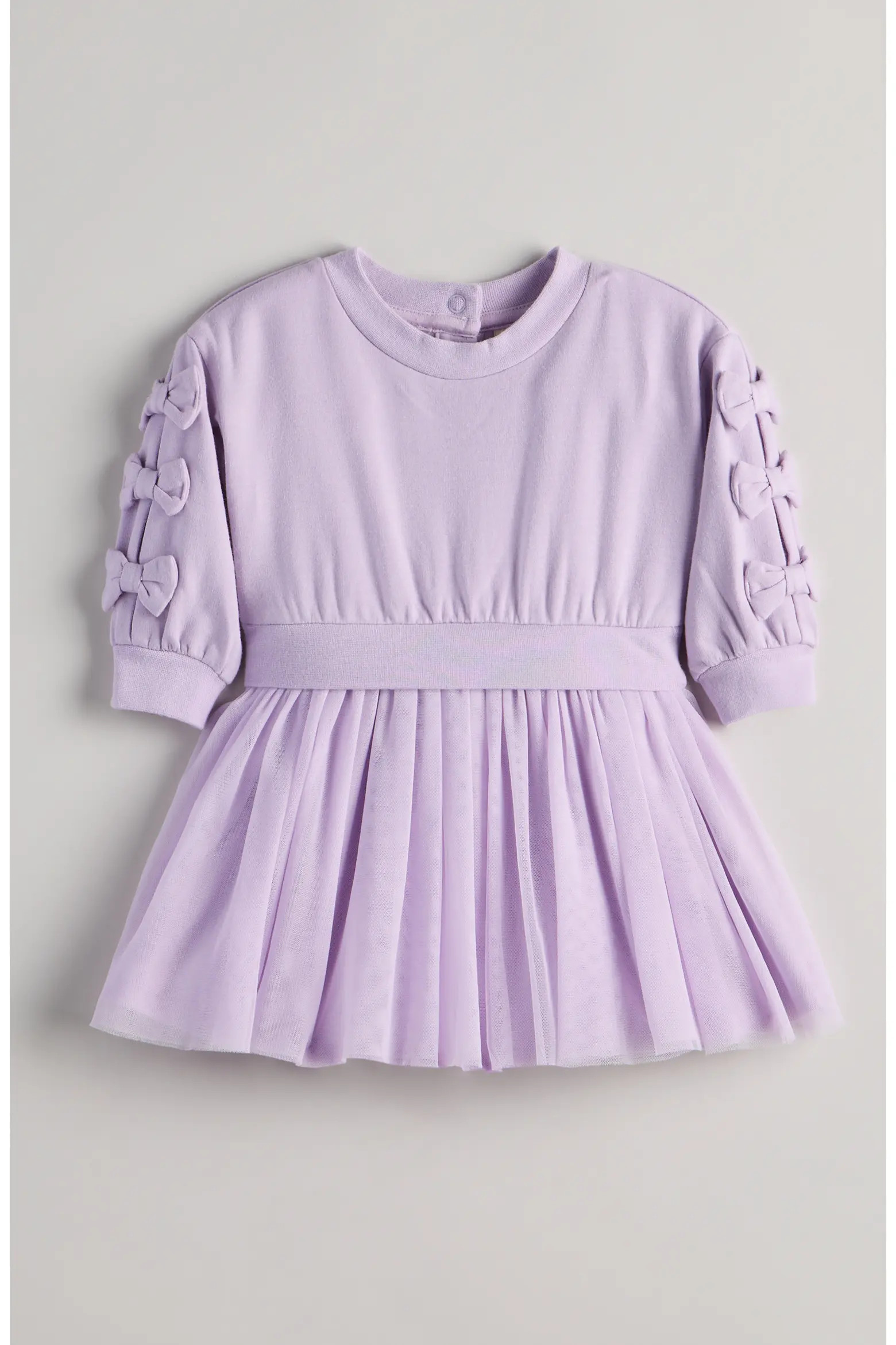 Bow Puff Sleeve Fit & Flare Dress (Women) | Nordstrom | Nordstrom
