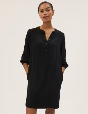 Round Neck Knee Length Shift Dress | M&S Collection | M&S | Marks & Spencer (UK)