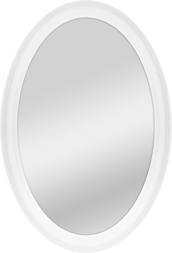 MCS 21x31 Large Wall Mirror, Classic White Oval Mirror, Vertical & Horizontal Wall Hanging Mirror... | Amazon (US)