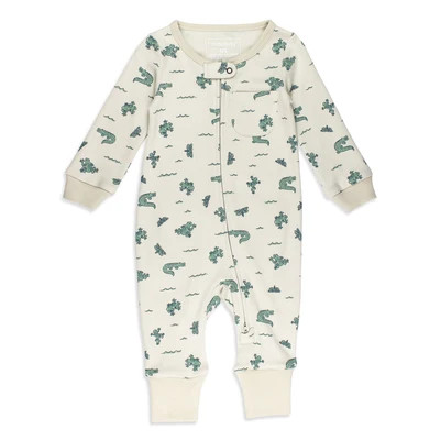 Alligator | Organic Zipper Romper | L'ovedbaby