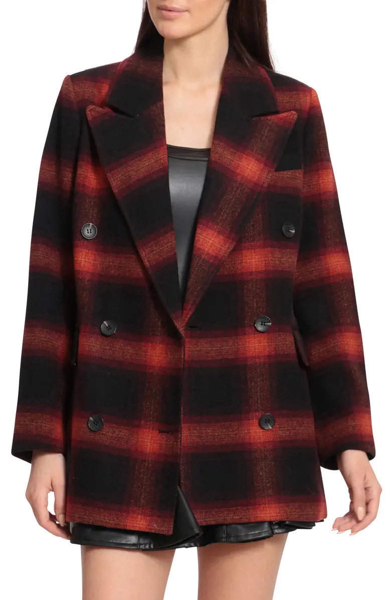 Plaid Double Breasted Coat | Nordstrom