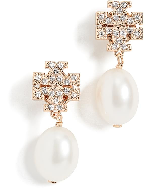 Tory Burch Women's Kira Pave Pearl Drop Earrings | Amazon (US)